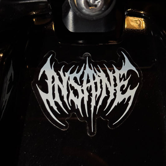 White INSANE Die-Cut Vinyl Sticker 2.49” x 2
