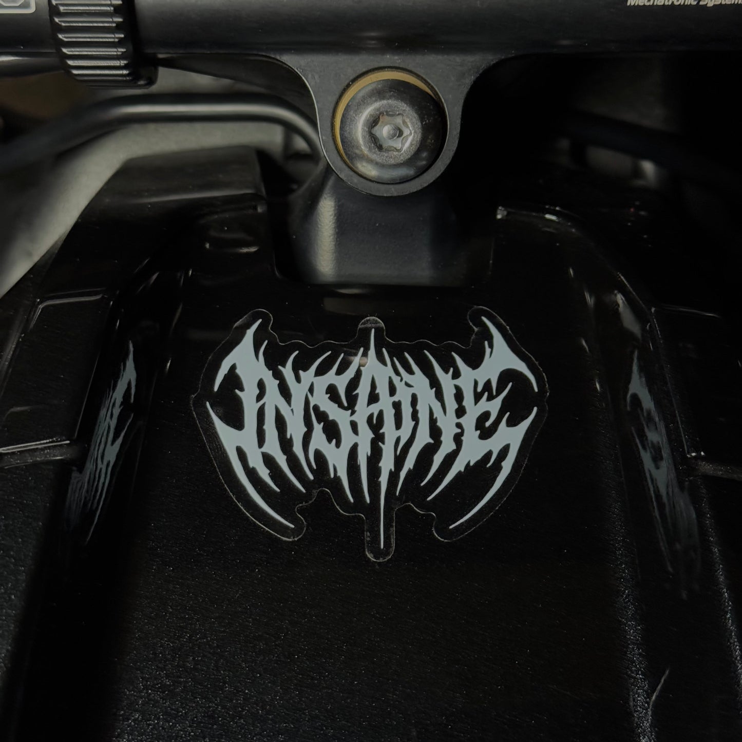 White INSANE Die-Cut Vinyl Sticker 2.49” x 2